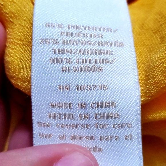 Hope & Harlow Boho Romantic Yellow Laced Swing Flowy High Low Top Spring Easter - Picture 11 of 11